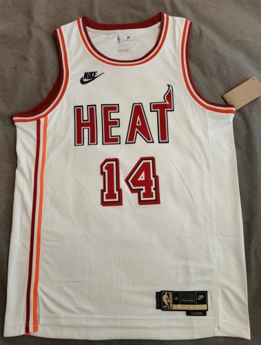 Maillot de Basket #14 Herro Miami heat 22-23 Vintage Blanc Imprimé